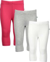 Blue Seven BIO BASIC CAPRI Legging 3 Pack Roze, Wit, Grijs - Maat 122