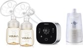 Youha Dubbel elektrische Borstkolf Set - 40 Moedermelk bewaarzakjes 210ml