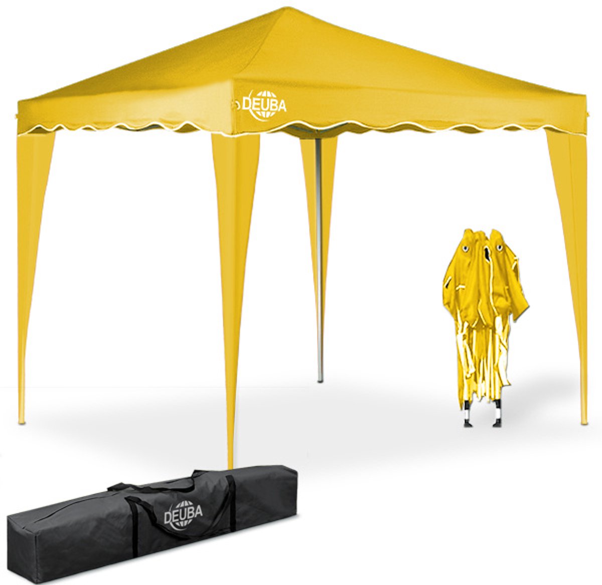 Opvouwbaar paviljoen 3x3 m, tas incl., waterafstotend, UV 50 bescherming, pop-up tent, tuintent, partytent, capri, kliksysteem, metalen stangen (crème