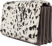 Portefeuille pour femme en cuir Klein RFID avec imprimé animal - Portefeuille pour femme Klein Cuir marron foncé avec fourrure