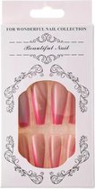 Roze french nagels - plaknagels - nagellijm - plaktabs - lang
