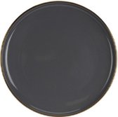 Siaki Simplicity set de 6 assiettes petit déjeuner 18,5 cm anthracite avec bord doré