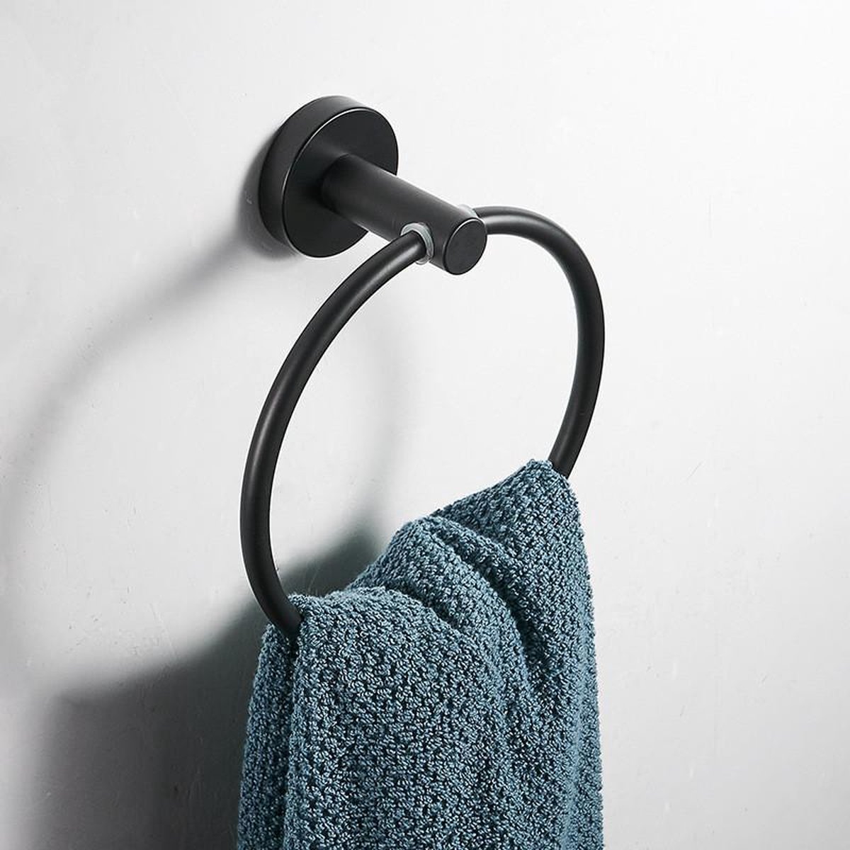 TDR - handdoekring - RVS - Ø 18 cm - zwart