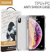 Xssive Back Cover voor Apple iPhone XS Max - Anti Shock - Transparant en 1 Screenprotector Tempered Glass