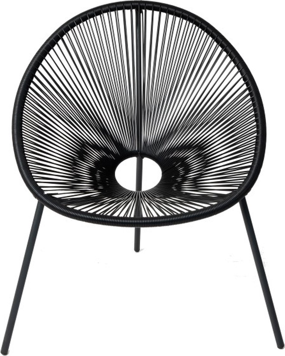 Tuinstoel Barros Zwart Aluminium Wicker draadstoel van Vita