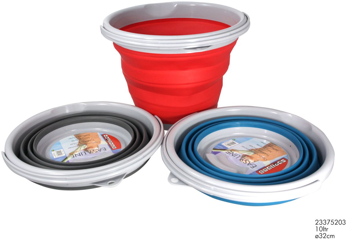 Imperial Kitchen Opvouwbare Emmer | 10 Liter | Opvouwbare Emmer | Ruimtebesparende Emmer | Emmer Huishouden | Wasemmer | Schoonmaak Emmer | Camping Emmer | Caravan Emmer | Opvouwbare Wasemmer | Ø 32 cm | Compacte Emmer | Huishoudelijke Emmer