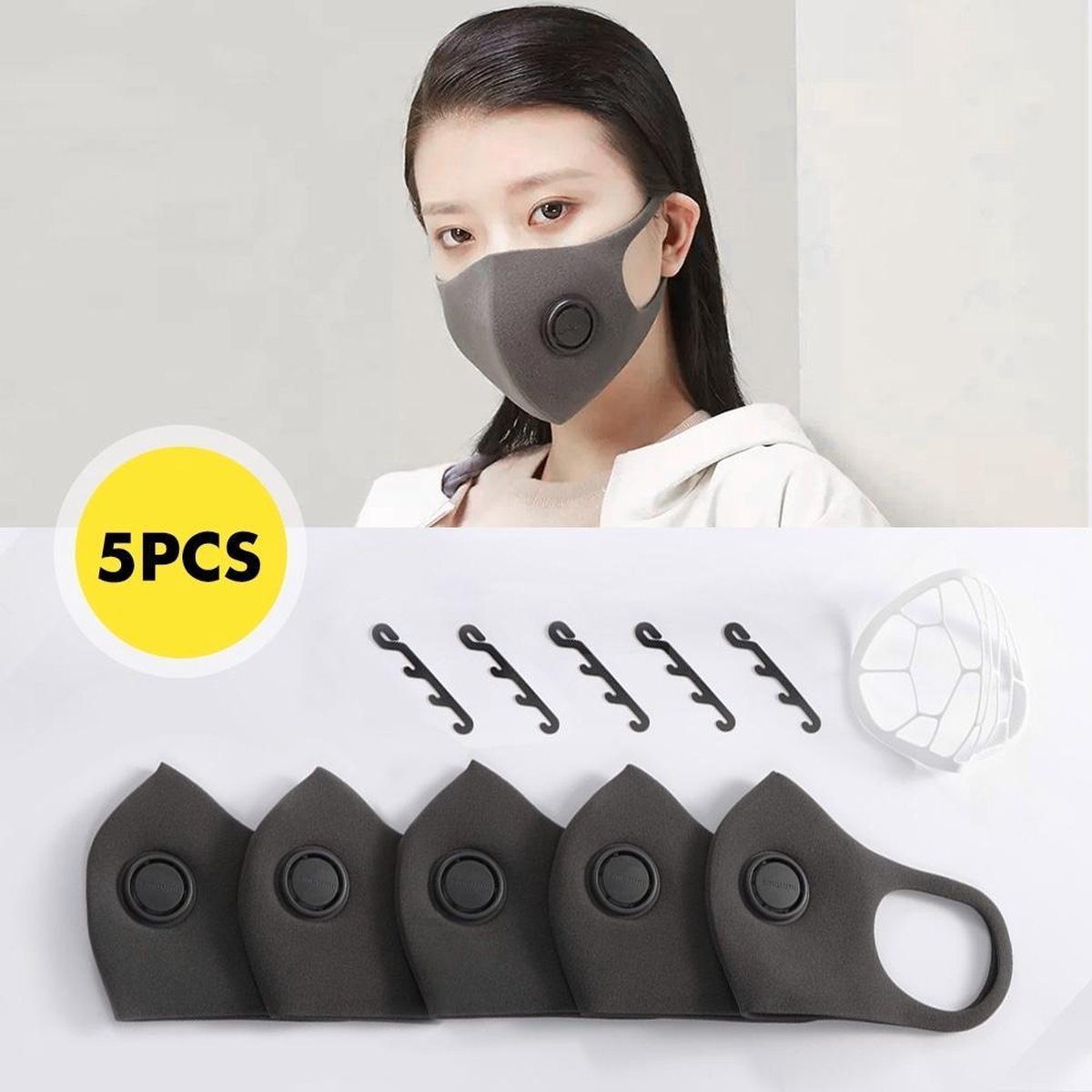 Masque Ffp2 / kn95 Masque facial-adulte, 5 couches Protecteur Ffp2 Masque  facial respirant jetable