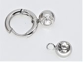 RVS Hangers bedel 4 mm kristal zirkonia voor alle soort oorring die niet dikke is dan ø 2mm, ook zeer geschikt voor armband, enkelband of oorbellen.