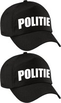 4x stuks verkleed politie agent pet / cap zwart voor jongens en meisjes - verkleedhoofddeksel / carnaval