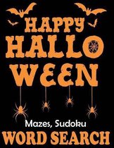 Happy Halloween Mazes Sudoku Word Search:
