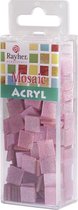 615x stuks Acryl glitter mozaiek steentjes/tegeltjes roze 1 x 1 cm - Mozaieken maken