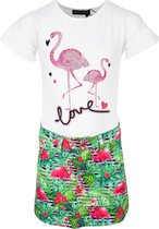 Babes & Binkies Setje Flamingo wit Kids Wit, Groen - Maat 146/152