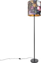 QAZQA simplo - Klassieke Vloerlamp | Staande Lamp met kap - 1 lichts - H 1840 mm - Multicolor - Woonkamer | Slaapkamer
