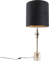 QAZQA diverso - Art Deco Tafellamp met kap - 1 lichts - H 995 mm - Zwart Goud - Woonkamer | Slaapkamer