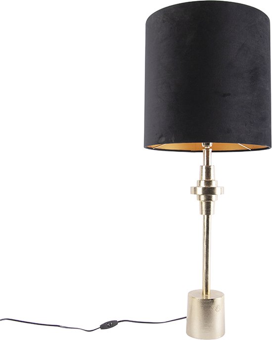 QAZQA diverso - Lampe de table avec abat-jour - 1 lumière - H 995 mm - Zwart