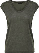 ONLY ONLSILVERY S/S V NECK LUREX TOP JRS NOOS Dames T-shirt - Maat XL