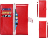 """Wallet Tasje voor smartphones maat L, 2 in 1 Bescherm-cover met vakjes voor pasje en papiergeld (portemonnee), o.a. voor iPhone 4/4s, 5/5s/5c, SE, rood , merk i12Cover"""
