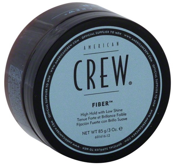 Schuin aanzicht van American Crew Fiber pot, blauw deksel.