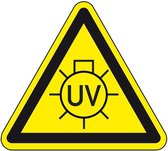 Waarschuwingsbord UV licht - kunststof 400 mm