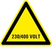 Waarschuwingsbord elektrische spanning 230/400 volt - kunststof 200 mm