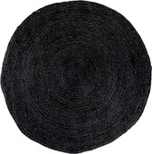 Artichok Milou jute vloerkleed donkergrijs - Ø 90 cm - rond - bohemian - gevlochten - antraciet