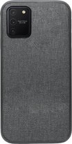 - ADEL Siliconen Back Cover Softcase Hoesje Geschikt voor Samsung Galaxy S10 Lite - Stoffen Textiel Grijs