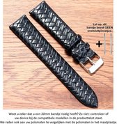 Leren Smartwatchbandje - 20 mm - Zwart