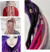 Dreadlocks 10stuks single ended handmade 60cm Dreads Summer Sunset