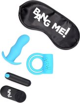 Duo Blast C-Ring, Butt Plug, Bullet, & Blindfold Kit - Blue