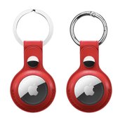 Apple airtag sleutelhanger - rood leer