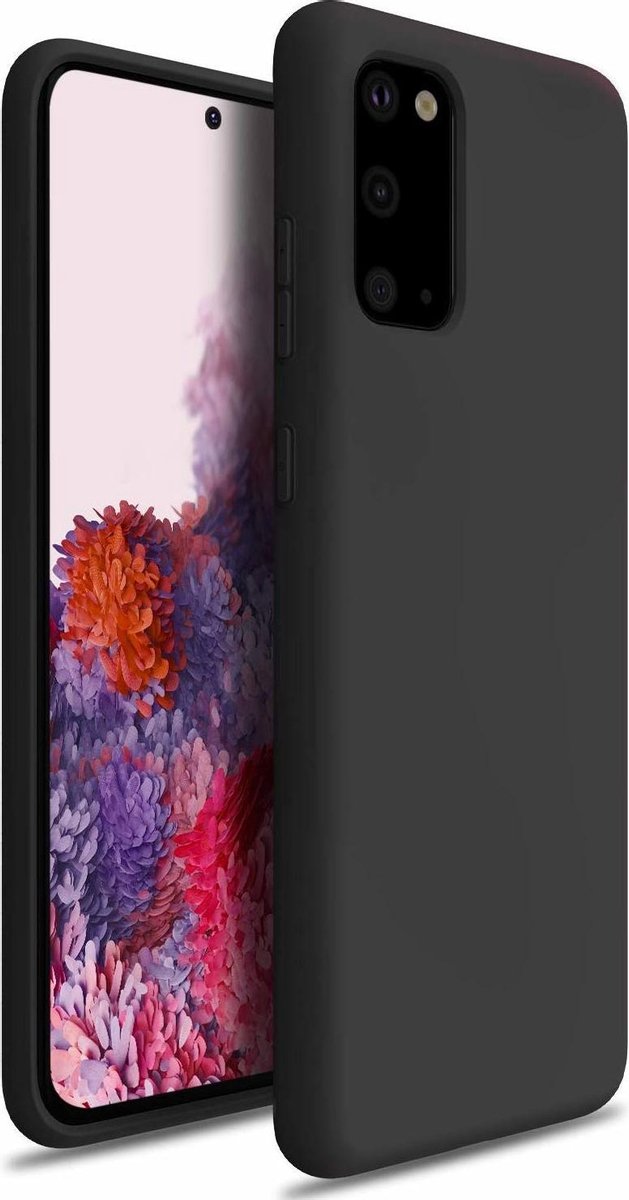 Siliconen Hoesje Geschikt voor Samsung Galaxy S20 - TPU/Siliconen Back Cover - zwart
