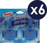 Nicols - Toiletblokjes - Blue Water - 6 x 2 (12) stuks - Blauw Water - Voordeelververpakking - WC blokjes