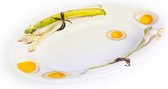 Ovale schaal asperges met uitsparing voor 2 halve eitjes 30 x 20 cm | ASEW15 | Piccobella