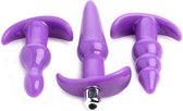 4 Piece Vibrating Anal Plug Set - Purple