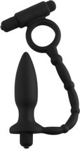 Anal Fantasy Ass-Kicker - Buttplug en Cockring - Zwart - Ø 30 mm