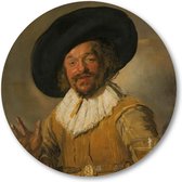 De vrolijke drinker - Muurcirkel 30cm - Wandcirkel voor buiten - Aluminium Dibond - Frans Hals - Meesterwerken