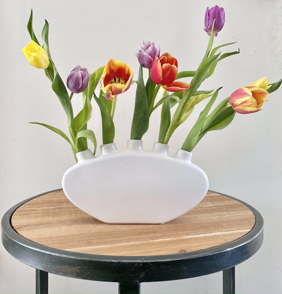 Tulpenvaas – Tulpen Vaas – Vaas Wit – Witte Vaas – Tulpen – Decoratie | bol