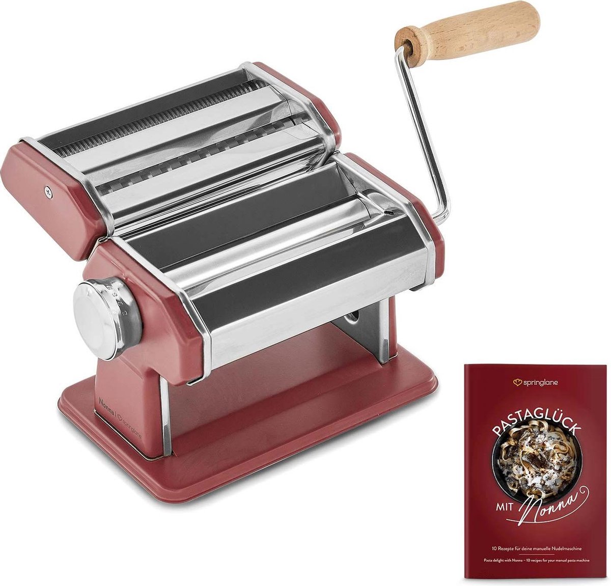 Bol.com Springlane Pastamachine Nonna incl. Pasta droogrek - Rood aanbieding