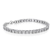 Velini jewels -BR3101W -Armband -925 Zilver gerodineerd -2.5MM Vierkante Cubic Zirkonia-18cm + 1 cm verlengstuk