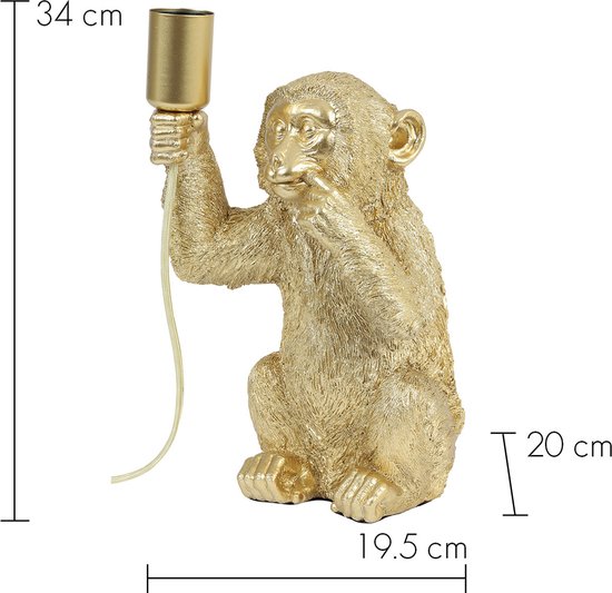 Light & Living Tafellamp Monkey - Goud - 20x19,5x34cm - Bohemian
