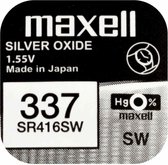 MAXELL 337 / SR416SW zilveroxide knoopcel horlogebatterij 2 (twee) stuks