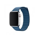 Devia bandje geschikt voor Apple Watch Bandje - Elegant Leren Loop 38/40mm - Blauw