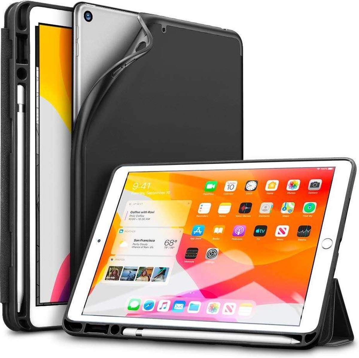 ESR - Apple iPad 10.2 2019/2020 - Rebound Pencil Tabletcase - Zwart