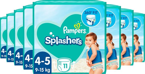 Pampers Splashers - Maat 4-5 (9 - 15kg) - Voordeelverpakking 8 x 11  Wegwerpbare Zwemluiers | bol.com