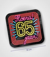 Paperdreams Neon onderzetters - 65 jaar