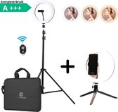 YourGoodies - Led Ringlamp Met Statief 26cm/10inch - Inclusief Telefoon Houder (Verstelbaar)  - 160cm Hoog - TikTok Lamp - Make-Up Lamp - YouTube Lamp