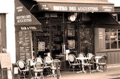 Dibond - Stad - Parijs in taupe / bruin / zwart - 50 x 75 cm.