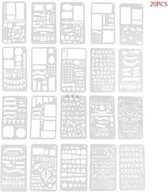 Bullet Journaling Sjabloon - Handlettering Sjablonen - Labels - Vlaggetjes - Cijfers - Pijlen - Decoratie - 20 stuks