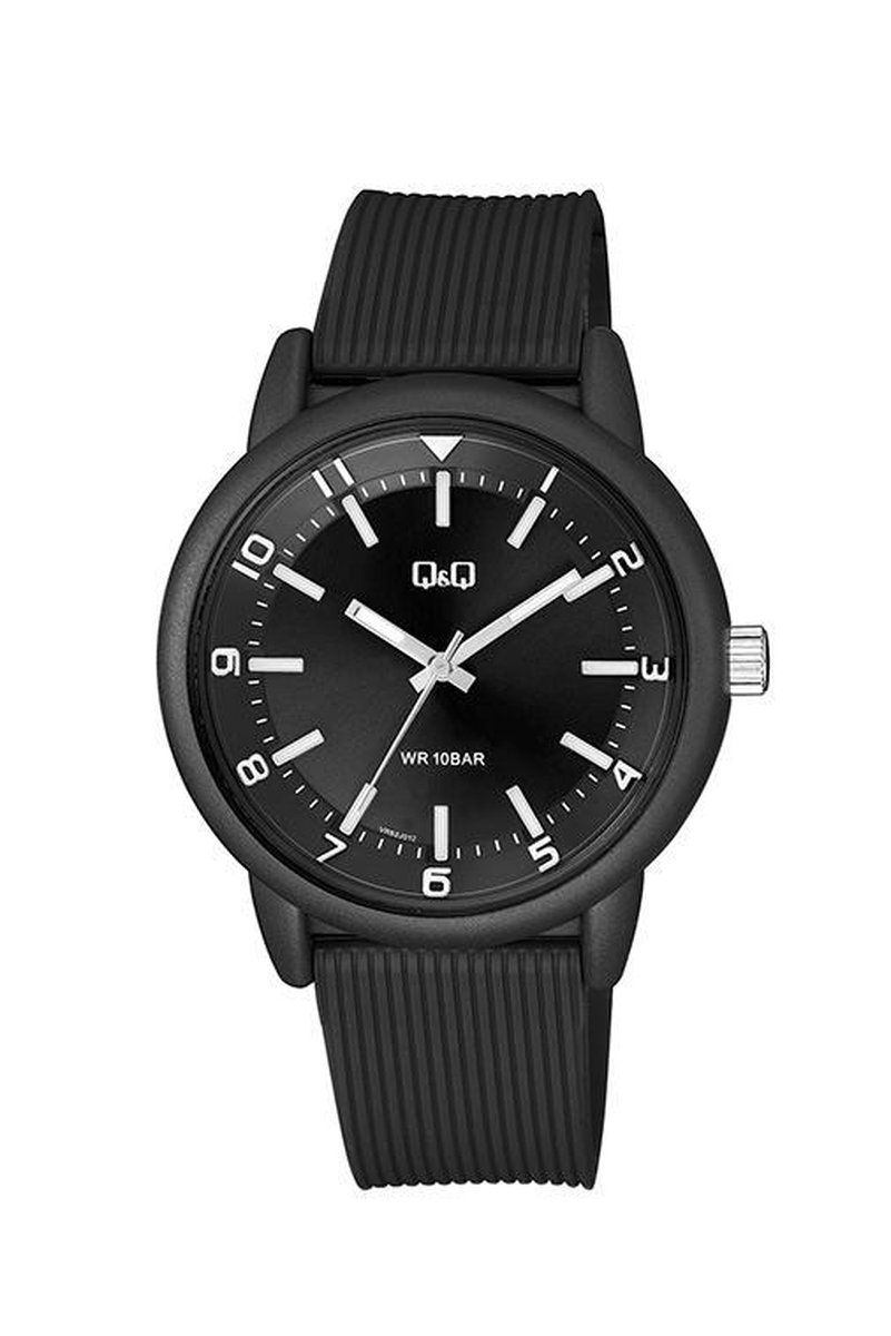 QQ-VR52J012-horloge-rubberband-zwart-10bar waterdicht