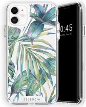 Selencia Zarya Fashion Extra Beschermende Backcover iPhone 11 hoesje - Green Jungle Leaves